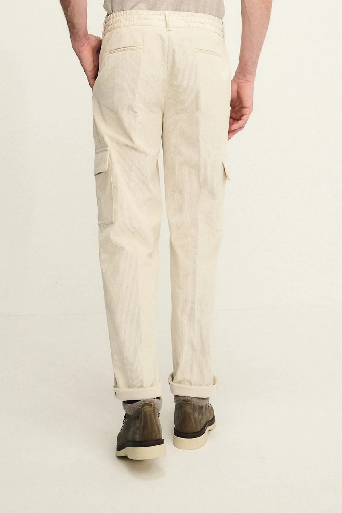 Cotton velvet cargo trousers
