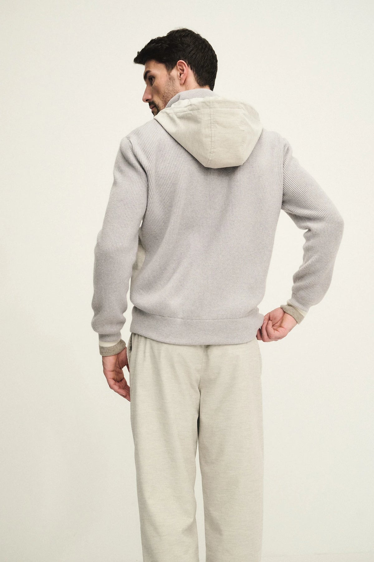 Giubbotto in velluto di cotone e cahsmere e maglia