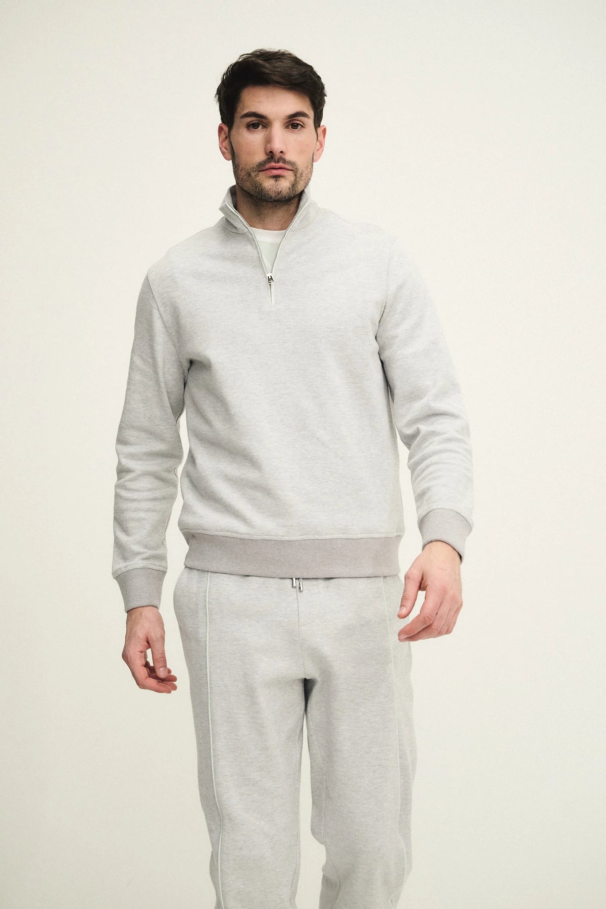 Topwear half-zip in cotone piquet