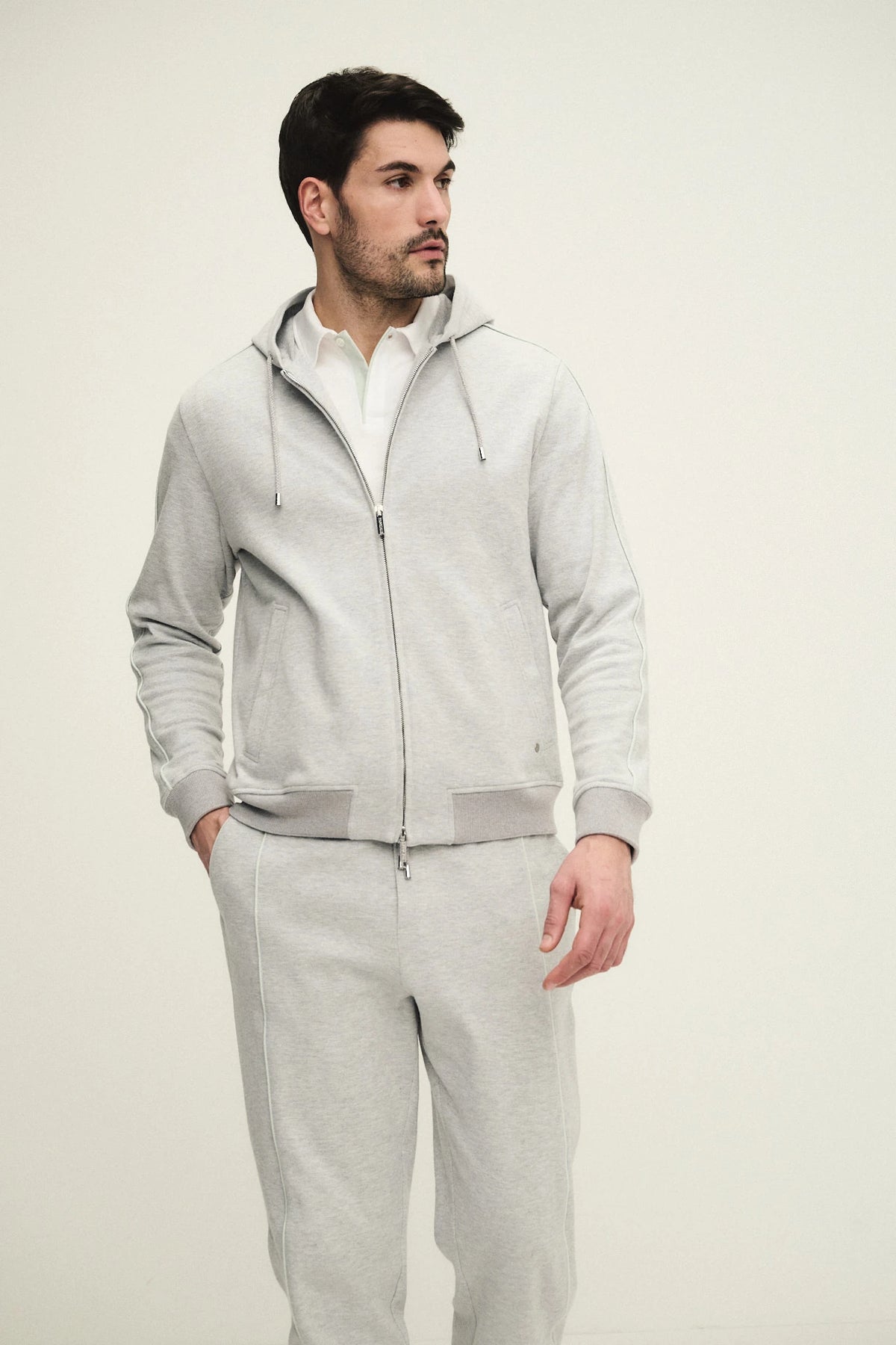 Topwear con cappuccio in cotone piquet