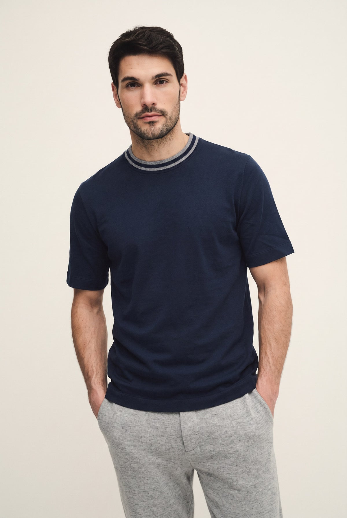 Crew-neck T-shirt in cotton jersey