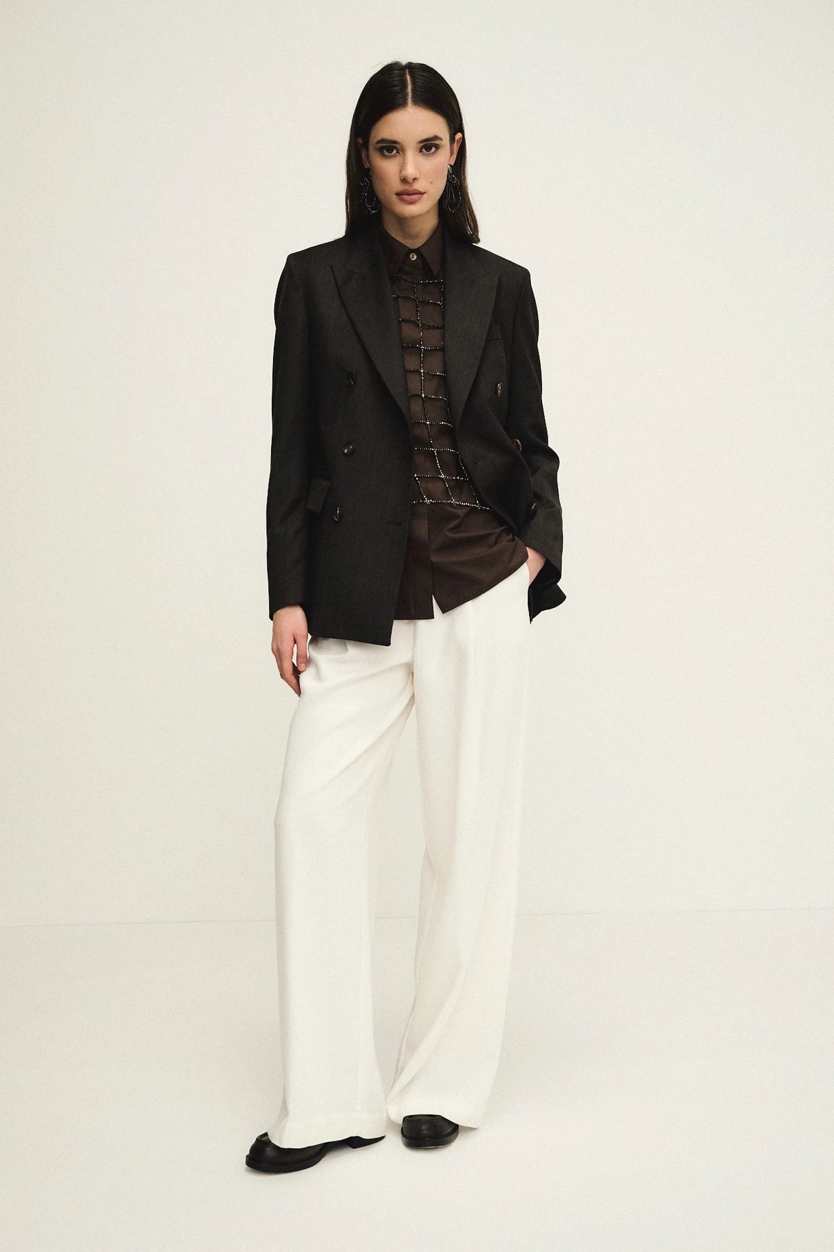 Blazer doppiopetto in chevron