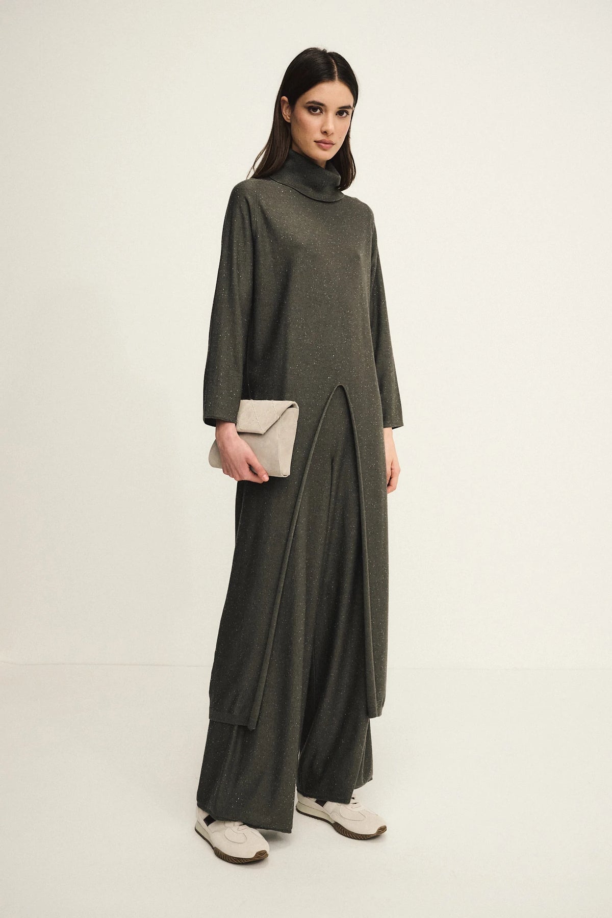 Sparkling silk wool tunic