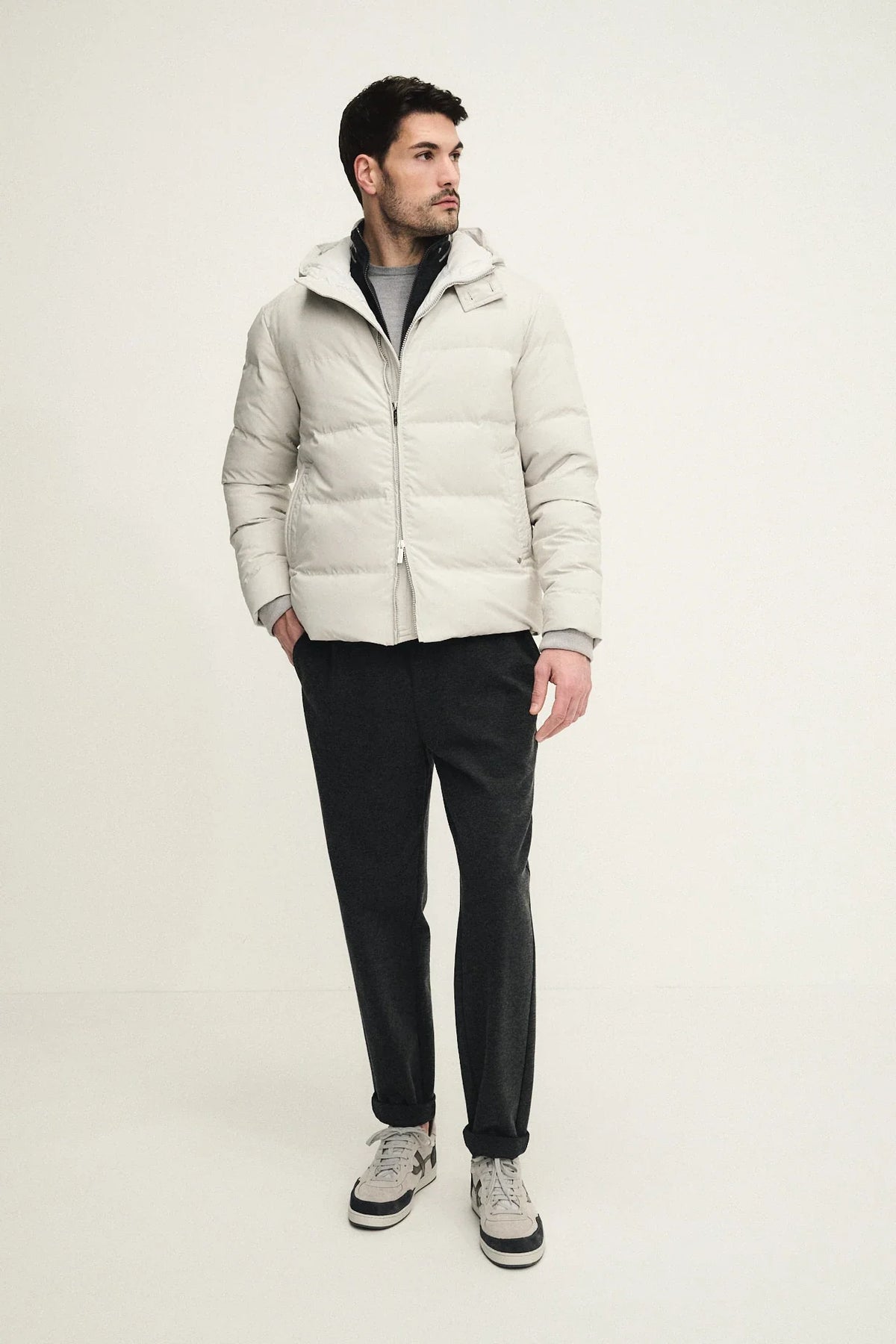 Crew neck in pure virgin wool and silk